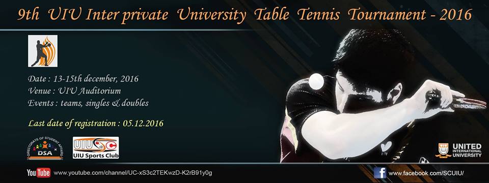 9th UIU Inter Private University Table Tennis Tournament